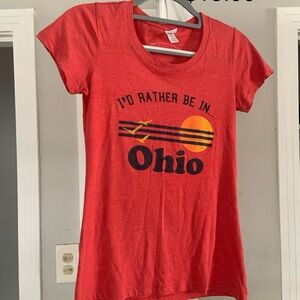 Bella Canvas Red Graphic Tee I’D RATHER BE IN OHIO